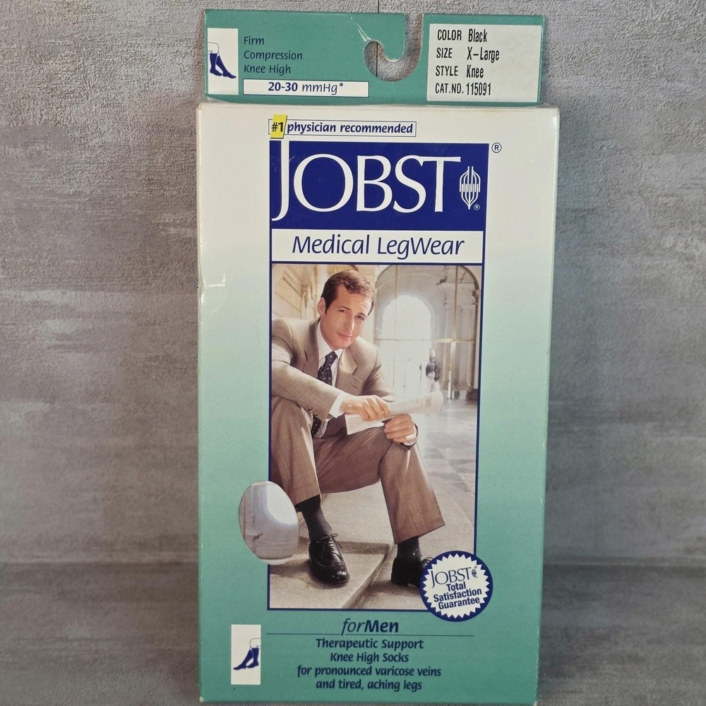 JOBST Relief Men's Medical Firm Compression XL Knee High Socks 20-30mmHg Black
